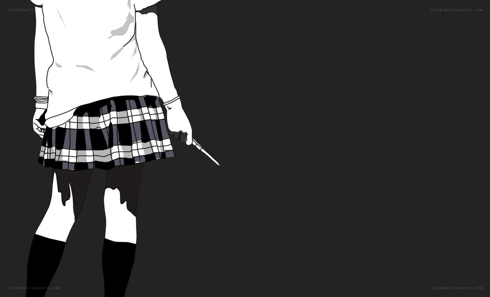anime girl with knife