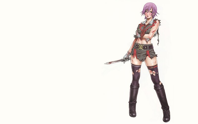 anime girl with knife