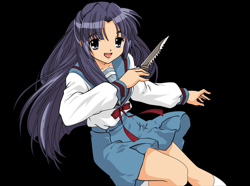 anime girl with knife