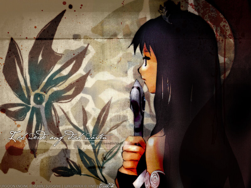Anime girl with knife