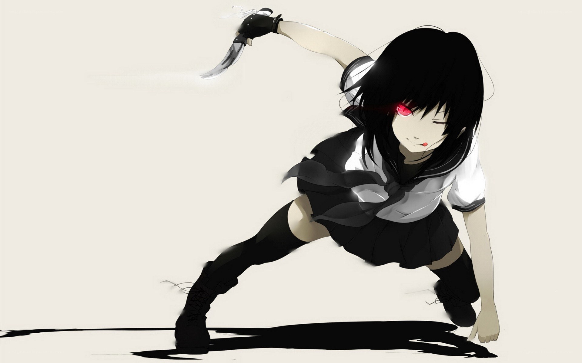 anime girl with knife