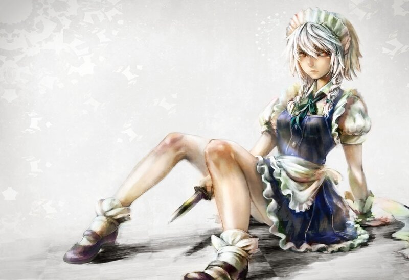 anime girl with knife