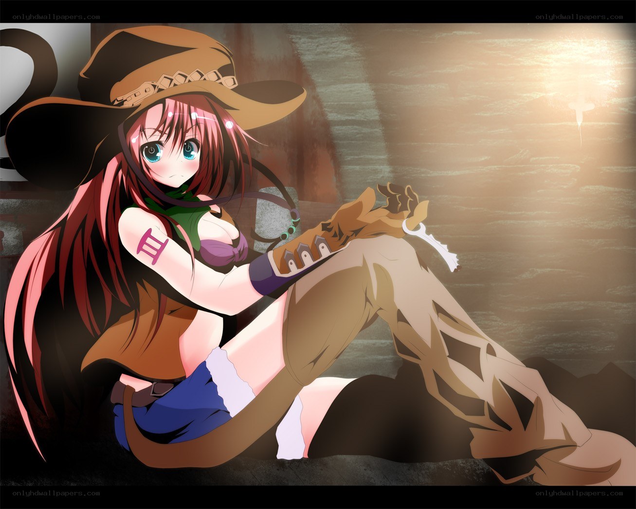 Anime girl with knife