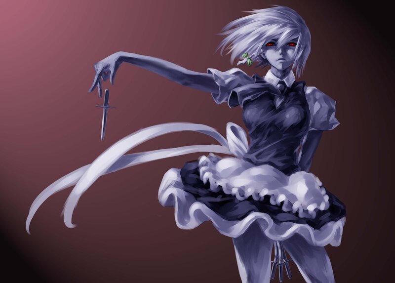 anime girl with knife