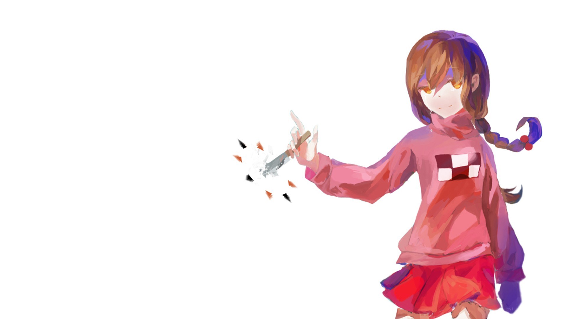 Anime girl with knife