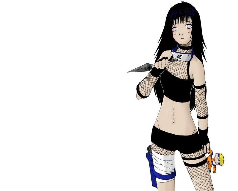 Anime Girl with Knife — Black, Neutral