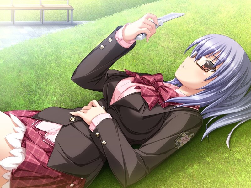 Anime Girl with Knife — Green