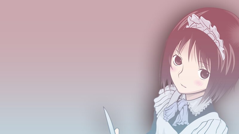 Anime Girl with Knife — Pink, Neutral, Maid Outfit