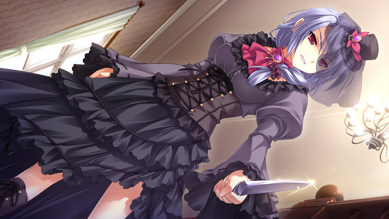 Anime Girl with Knife — Purple, Dramatic
