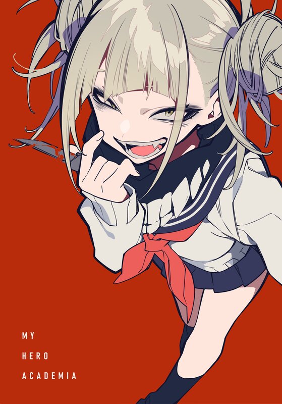 Anime Girl with Knife — Red, Aggressive