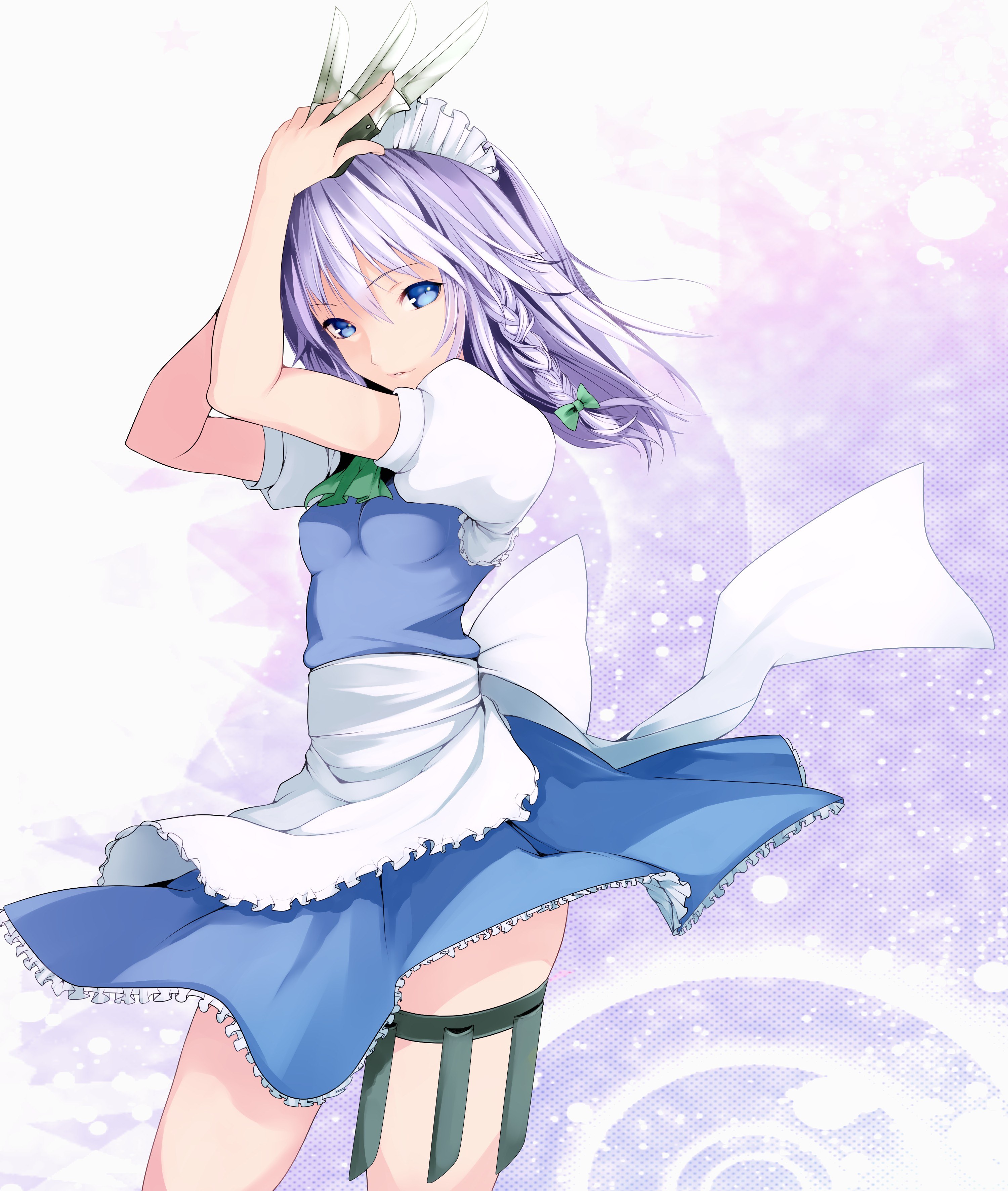 anime girl with knives