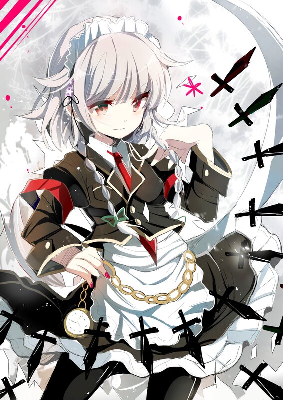 anime girl with knives
