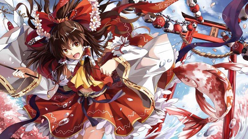anime girl with koi fish