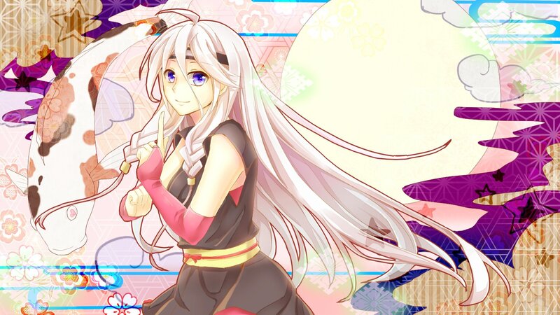 anime girl with koi fish