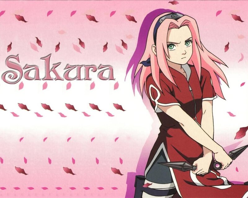 Anime Girl with Kunai — Pink