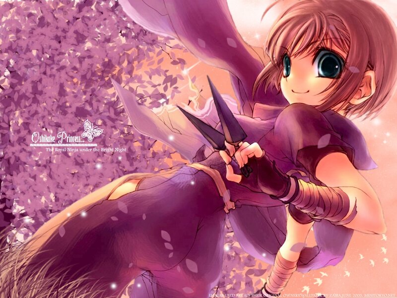 Anime Girl with Kunai — Purple