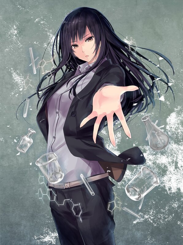 Anime Girl with Lab Equipment