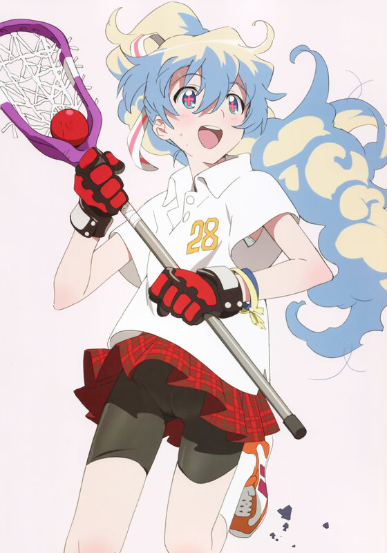 anime girl with lacrosse stick