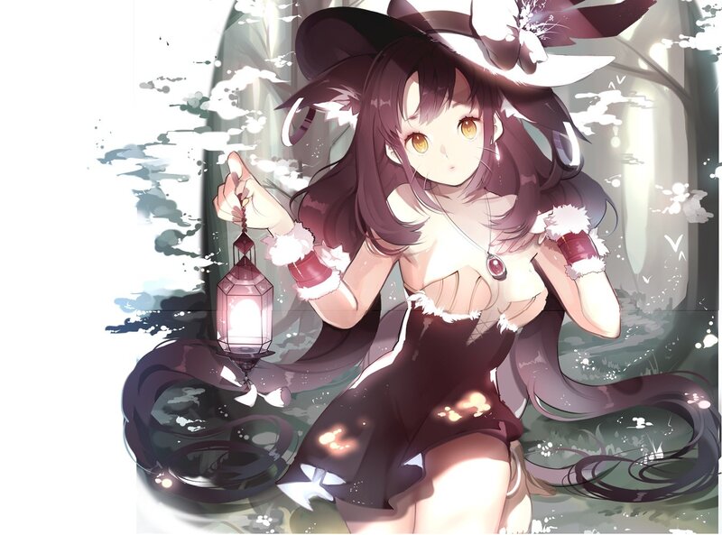 anime girl with lantern