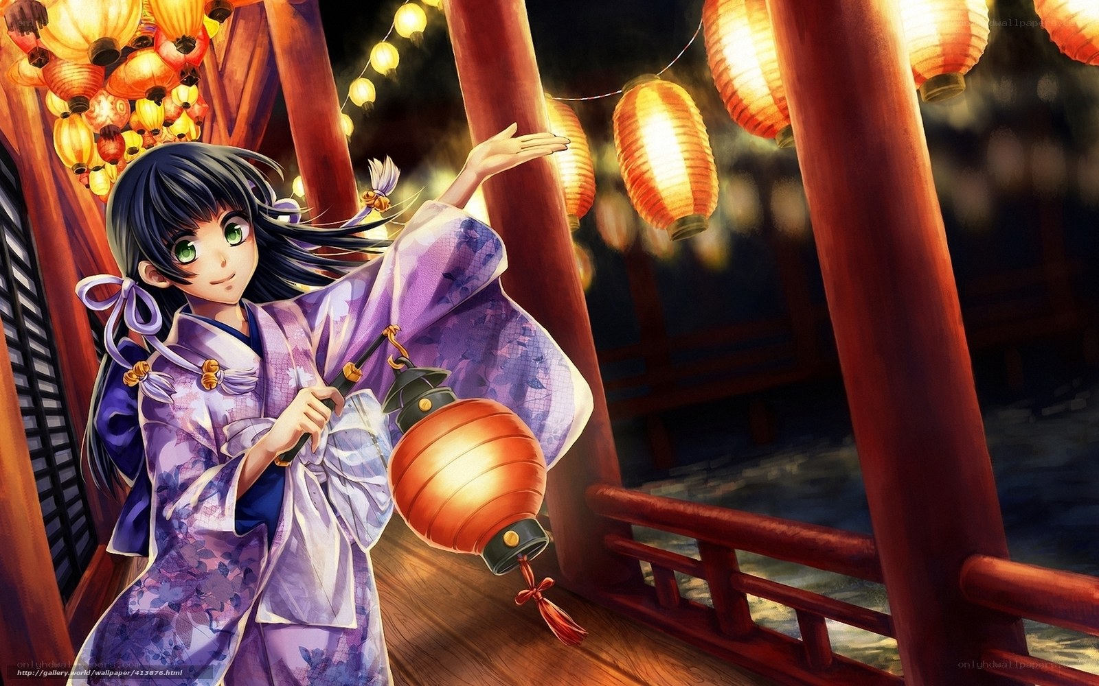 Anime girl with lantern