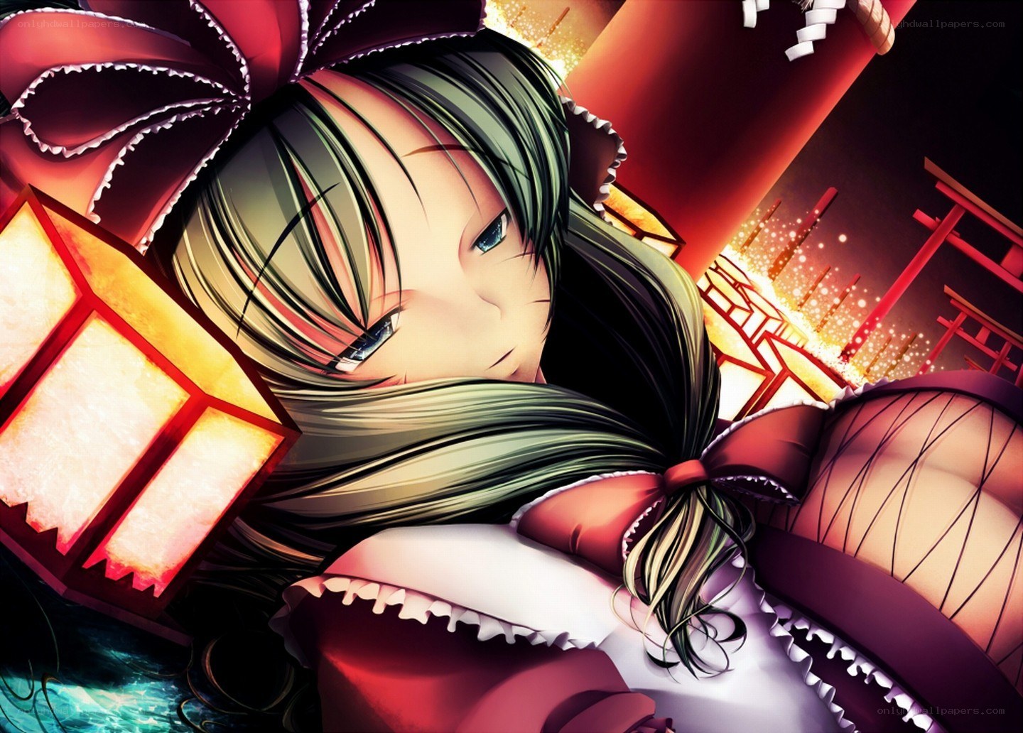 anime girl with lantern