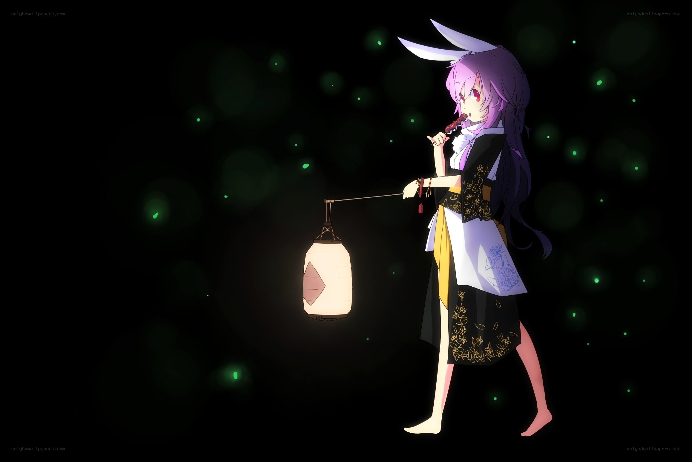 anime girl with lantern