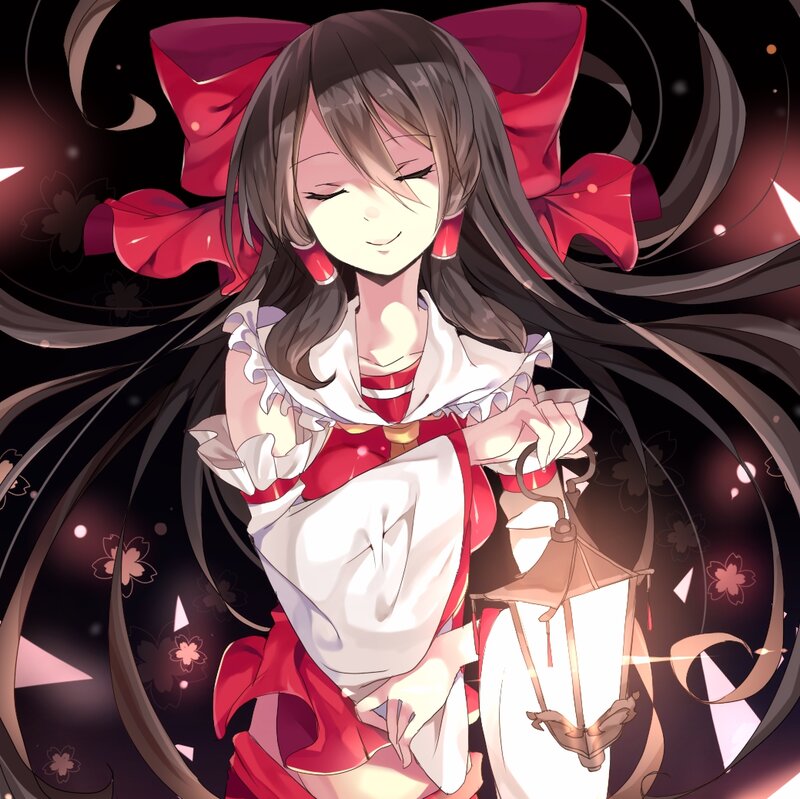 Anime Girl with Lantern — Red, Serene