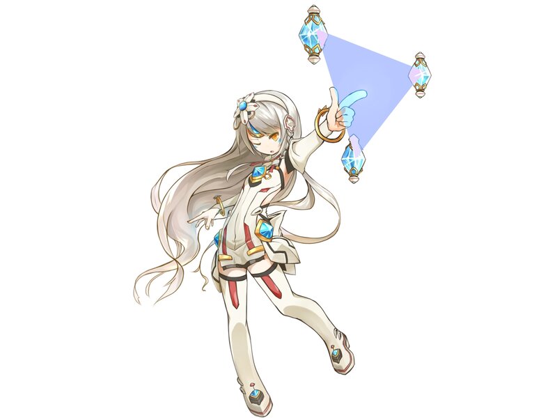 Anime Girl with Lanterns — White