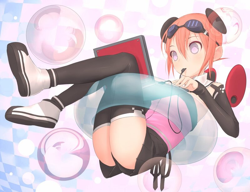 anime girl with laptop