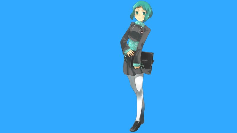anime girl with laptop
