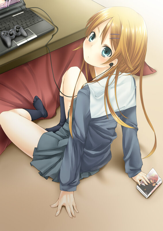 anime girl with laptop