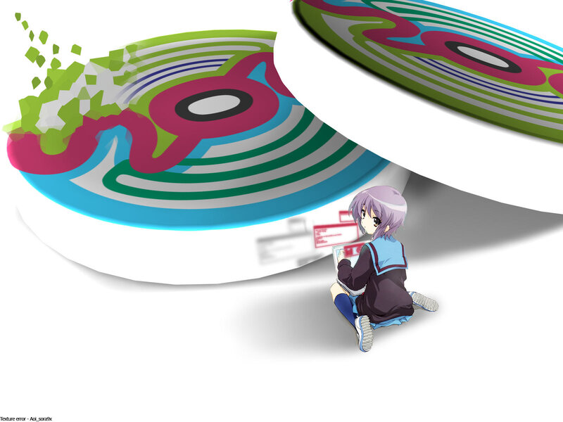 Anime Girl with Laptop — Purple