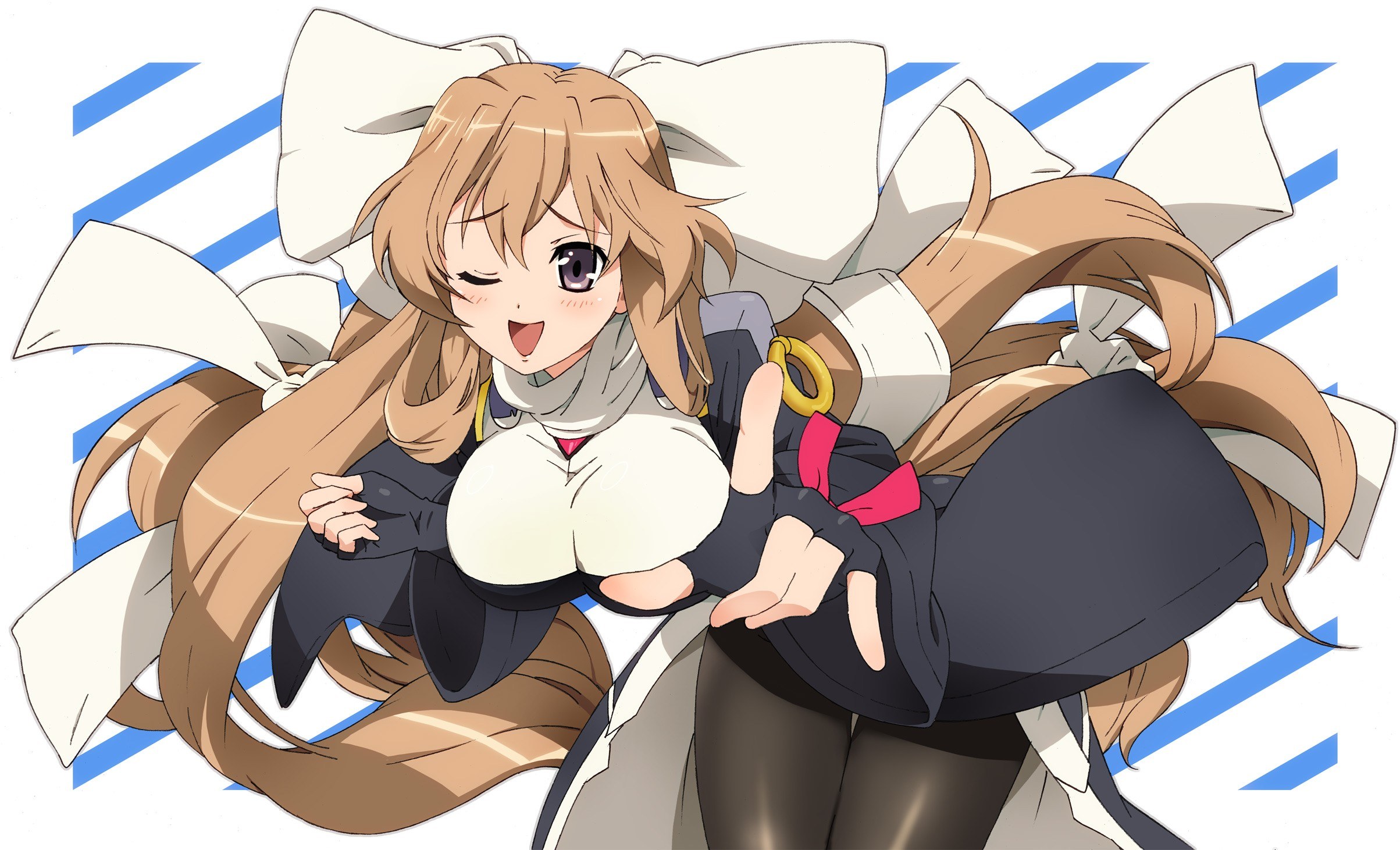 anime girl with large bows