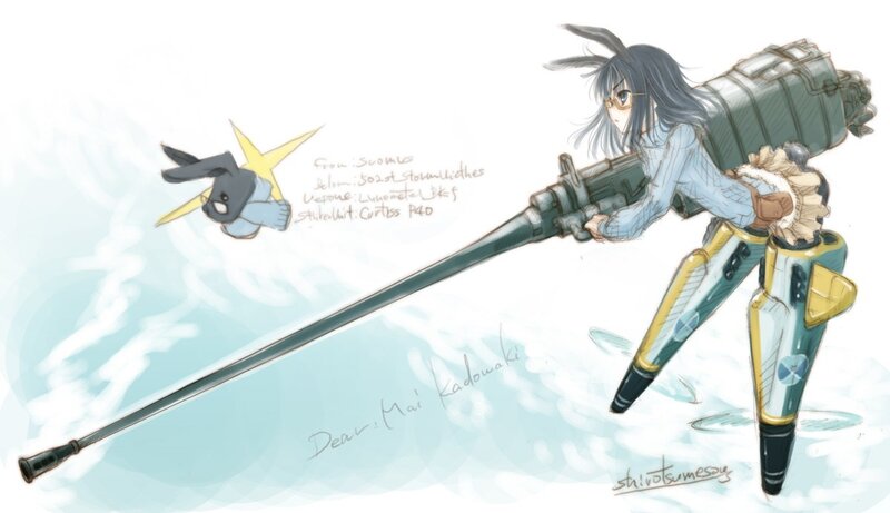 anime girl with large gun