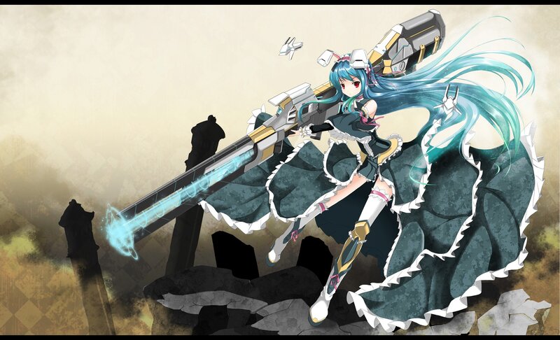 anime girl with large gun