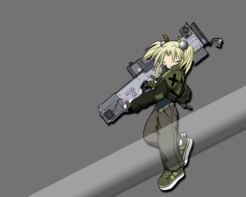 anime girl with large gun
