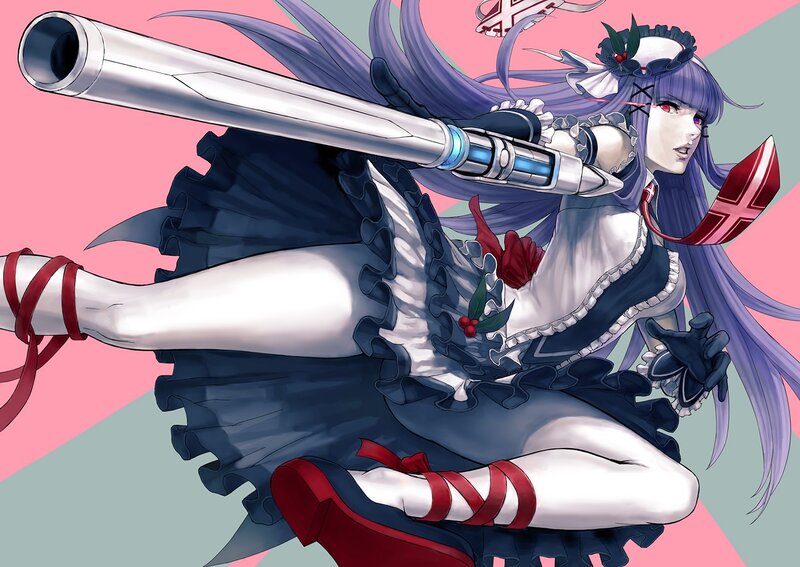 anime girl with large gun