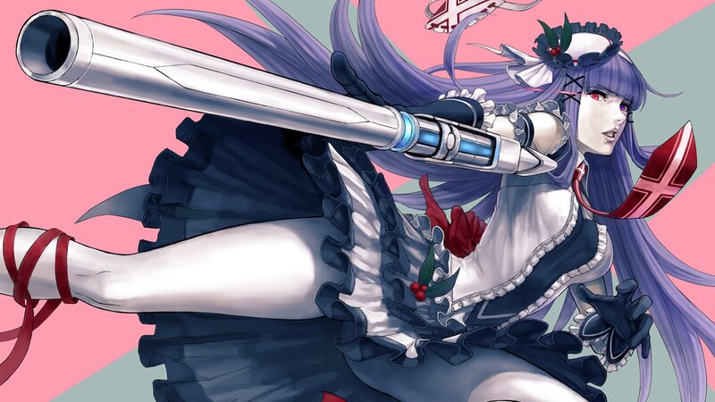 anime girl with large gun