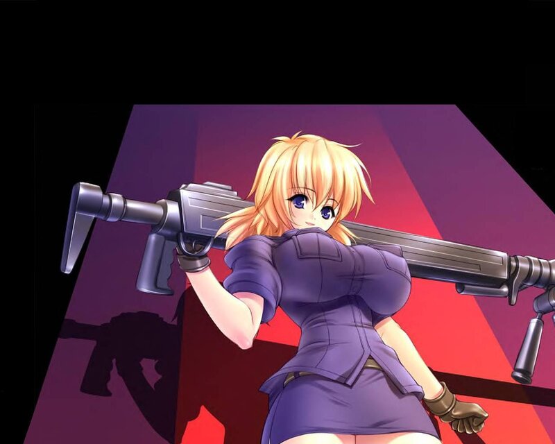 Anime girl with large gun