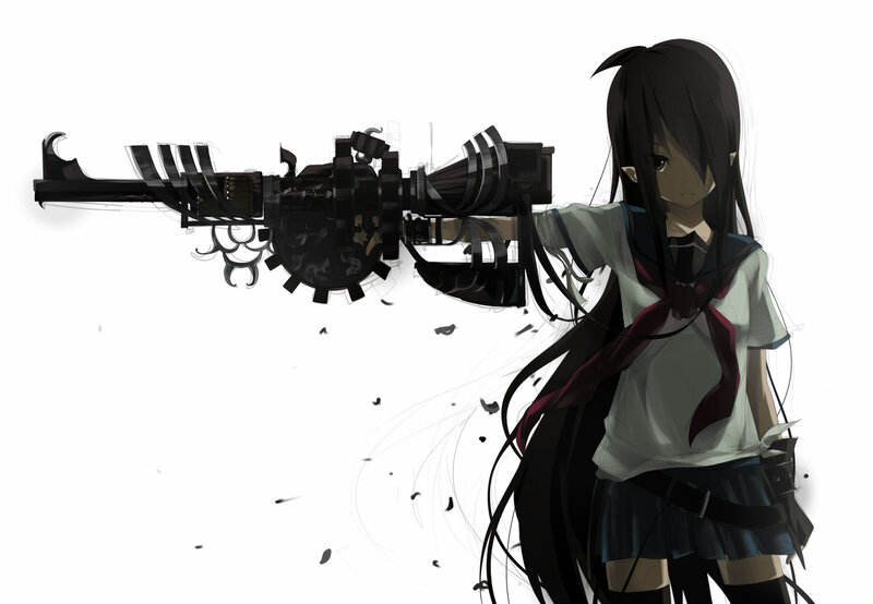 anime girl with large gun