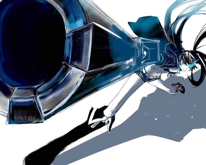 Anime Girl with Large Gun — Blue, Dynamic