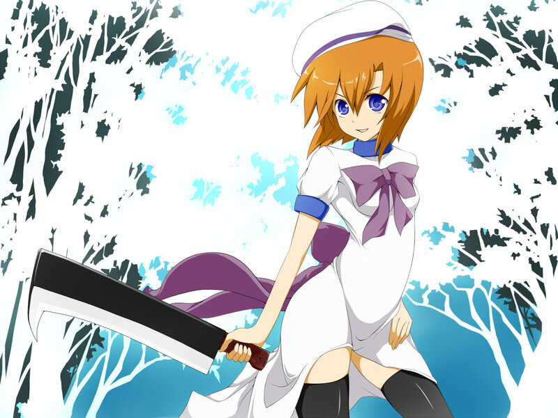 anime girl with large knife