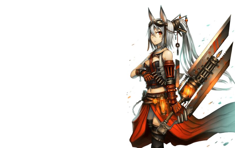 anime girl with large sword
