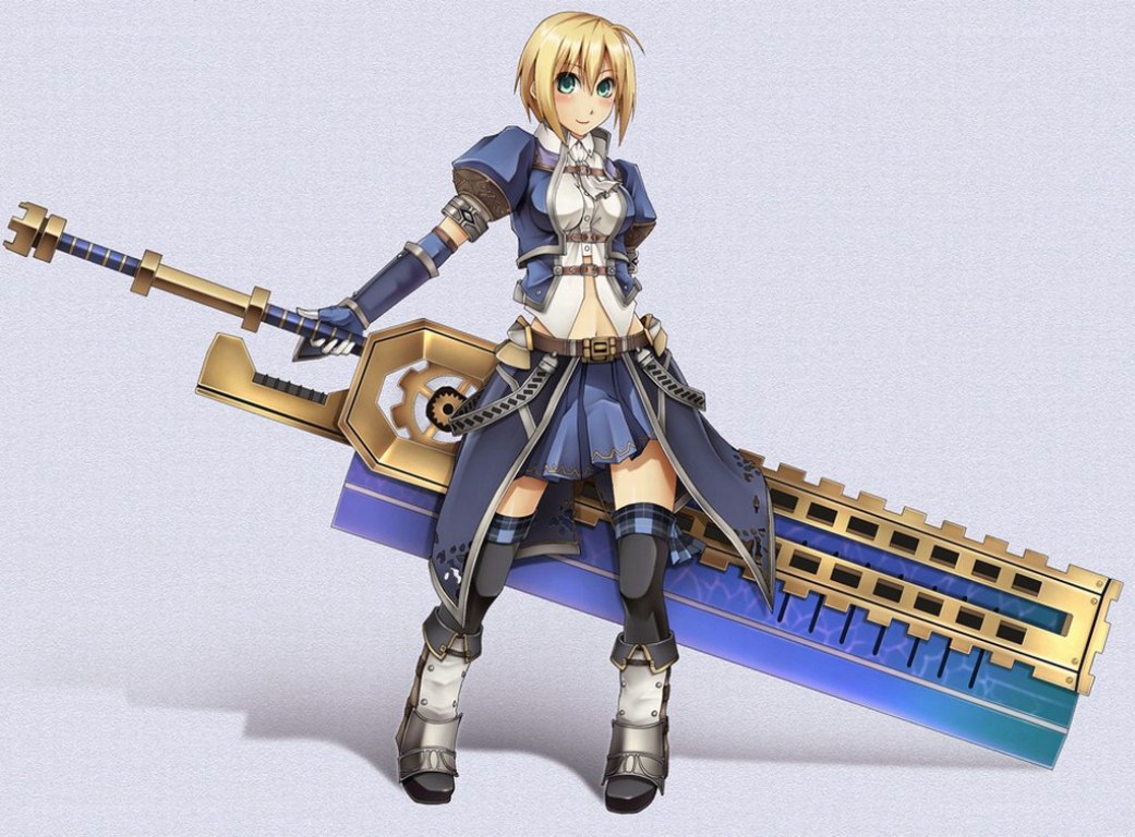 anime girl with large sword