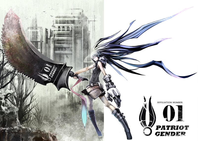 Anime Girl with Large Sword — Black, Dramatic, Digital Art
