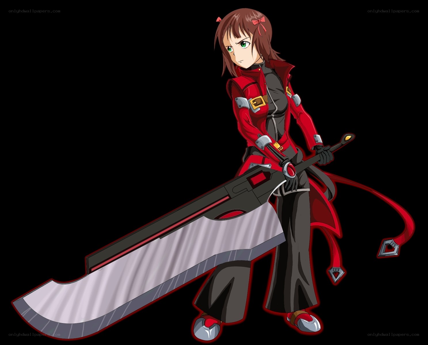 anime girl with large sword