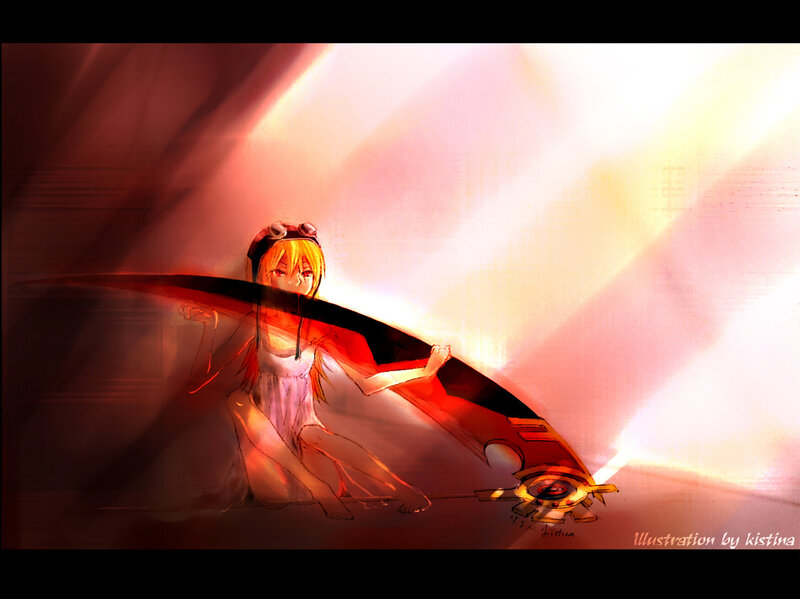 Anime girl with large weapon