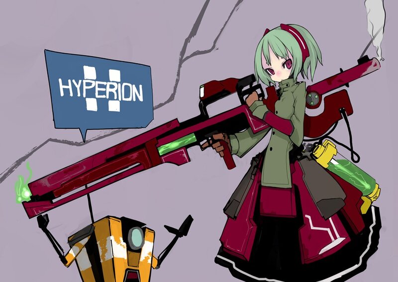 Anime girl with large weapon