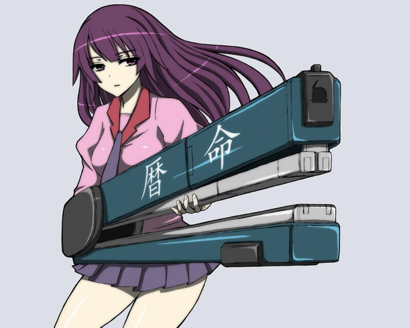 anime girl with large weapon