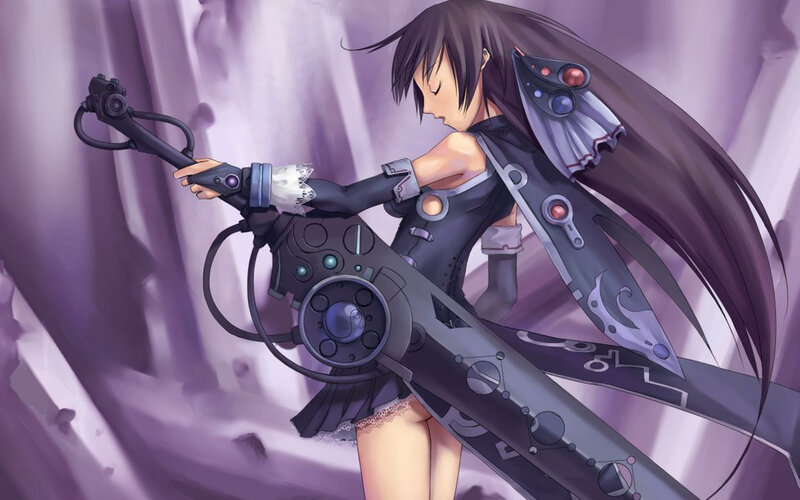anime girl with large weapon